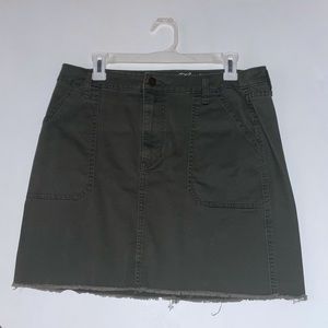 Army Green Denim Skirt